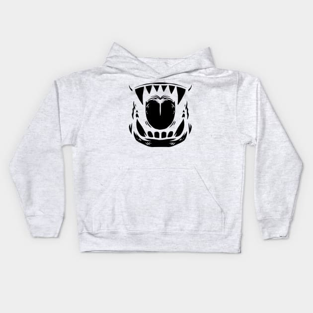 scary teeth face mask Kids Hoodie by PIIZ